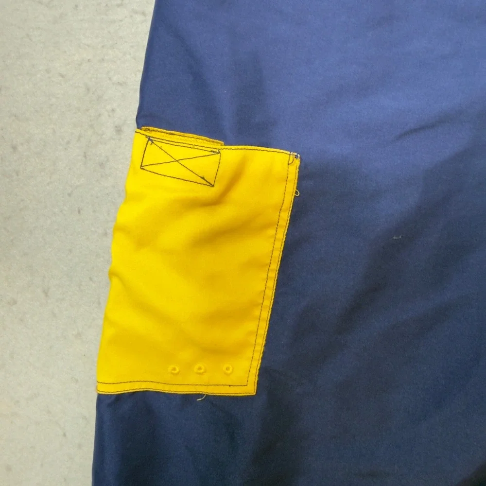 Ecko Unltd Mens Navy Blue Yellow Rhino Logo Board Shorts Swim Trunks Size 40 Y2K
